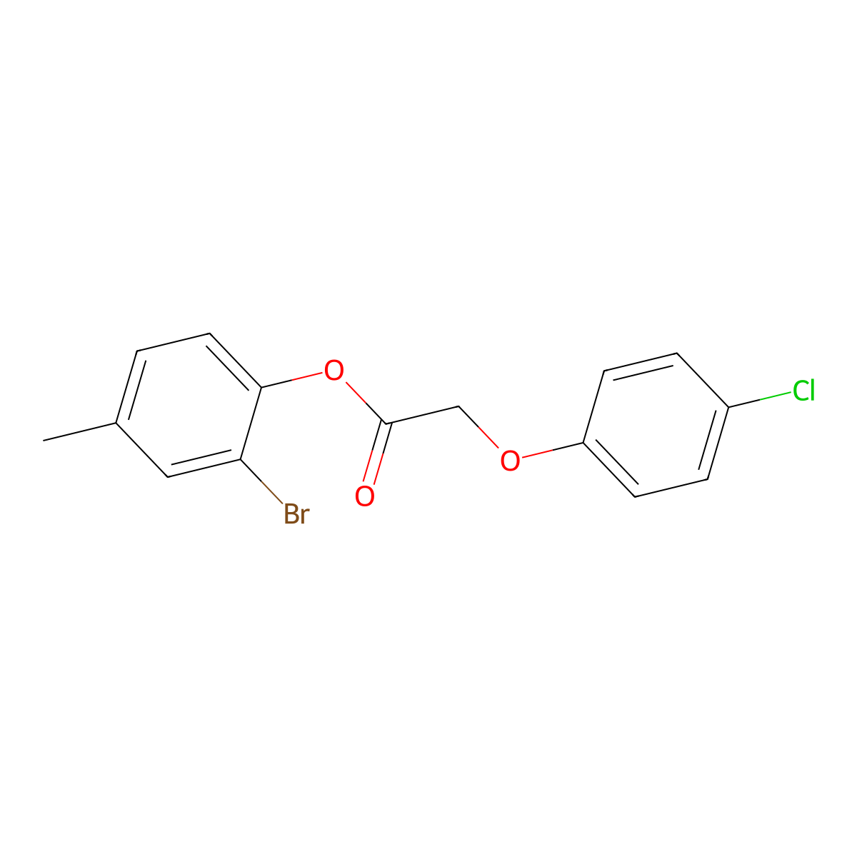 2-Bromo-4-methylphenyl (4-chlorophenoxy)acetate molecular structure, CAS 433310-01-1