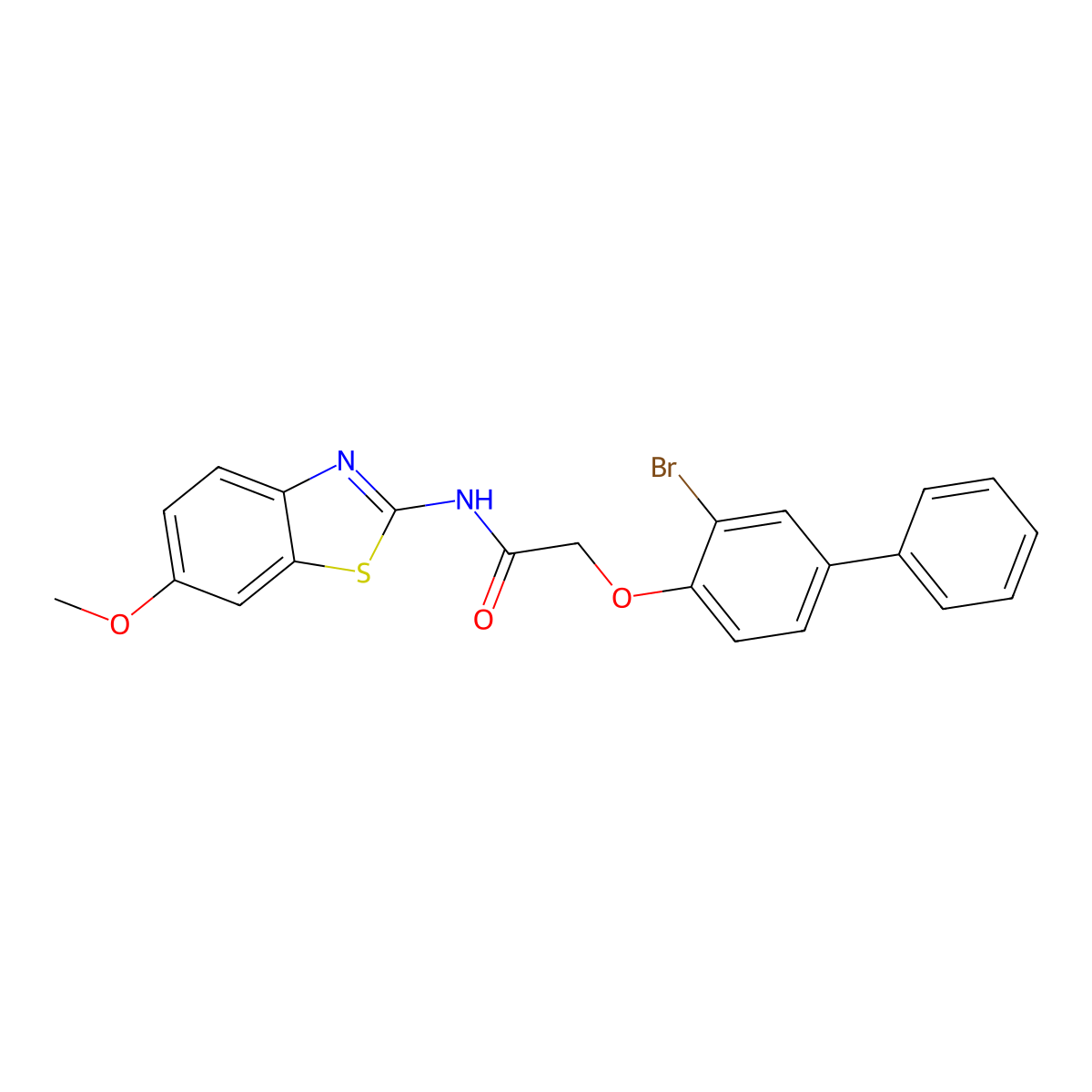 2-(2-bromo-4-phenylphenoxy)-N-(6-methoxy-1,3-benzothiazol-2-yl)acetamide molecular structure, CAS 433310-02-2