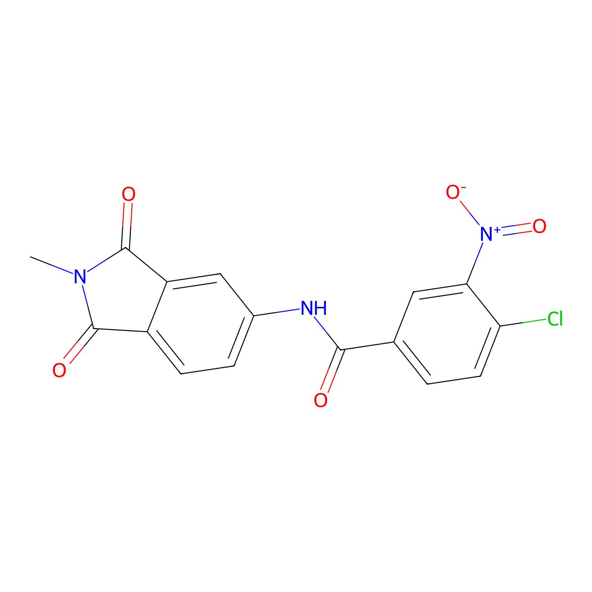 4-chloro-N-(2-methyl-1,3-dioxoisoindol-5-yl)-3-nitrobenzamide molecular structure, CAS 433310-44-2