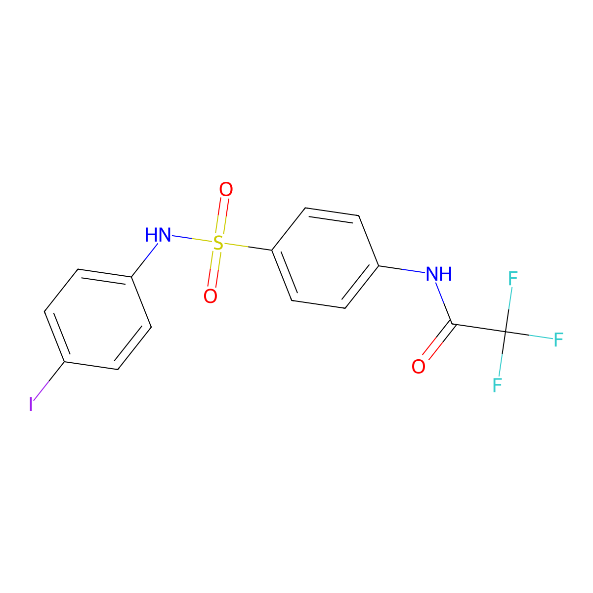 2,2,2-trifluoro-N-[4-[(4-iodophenyl)sulfamoyl]phenyl]acetamide molecular structure, CAS 433310-47-5