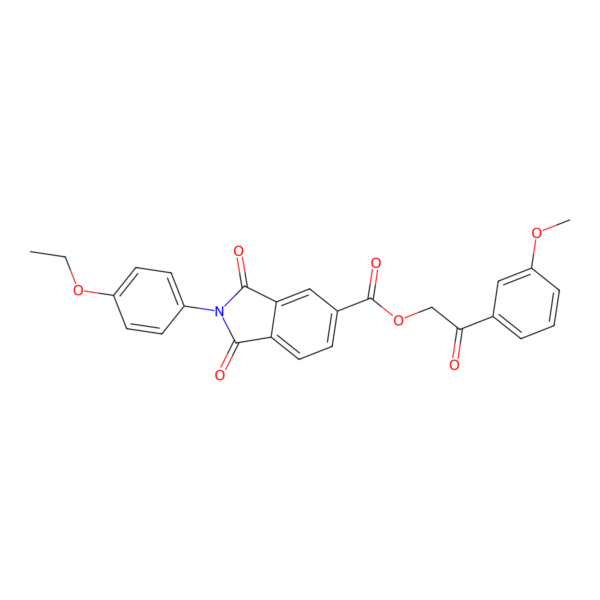 2-(3-methoxyphenyl)-2-oxoethyl 2-(4-ethoxyphenyl)-1,3-dioxo-2,3-dihydro-1H-isoindole-5-carboxylate molecular structure, CAS 433310-56-6