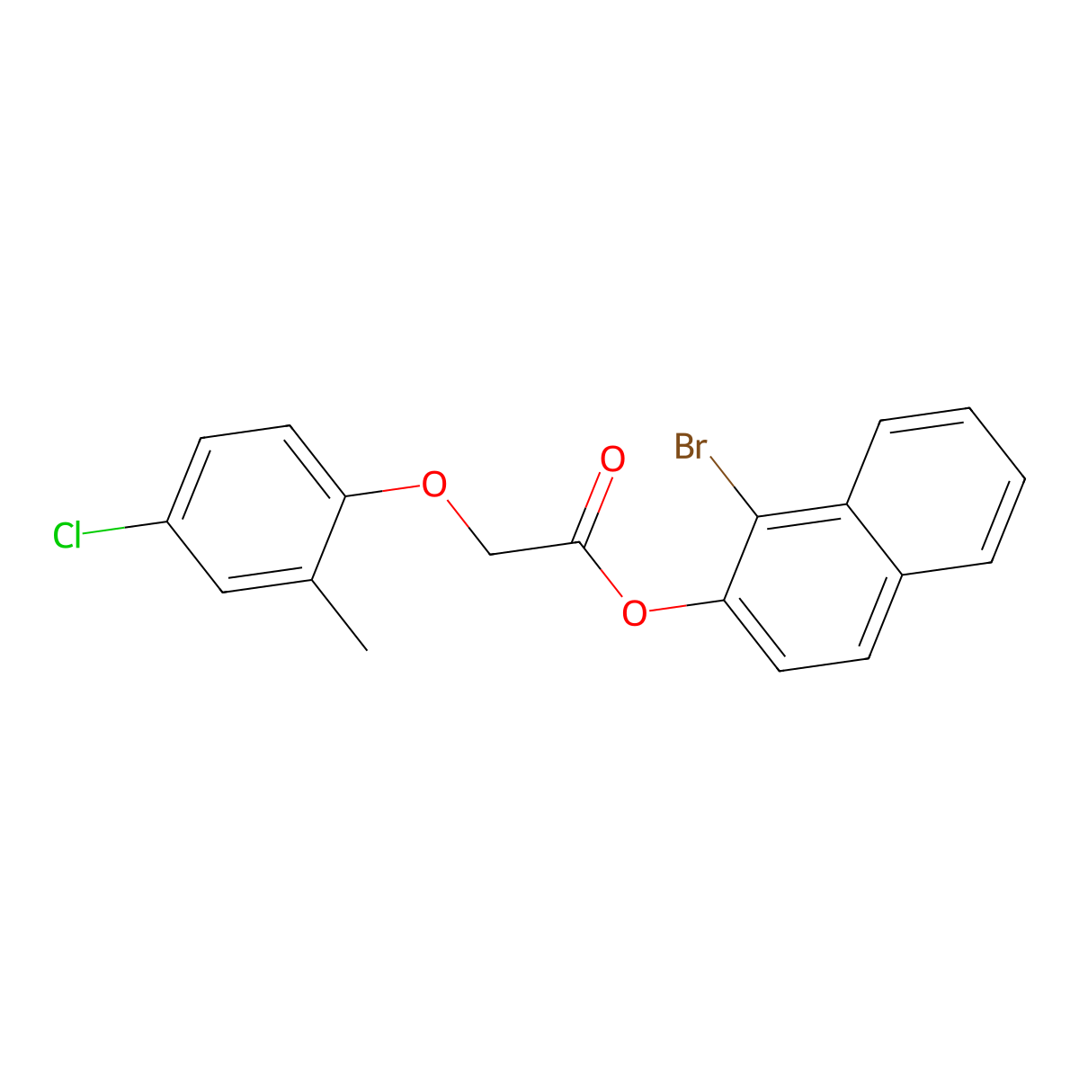 1-Bromo-2-naphthyl (4-chloro-2-methylphenoxy)acetate molecular structure, CAS 433310-57-7