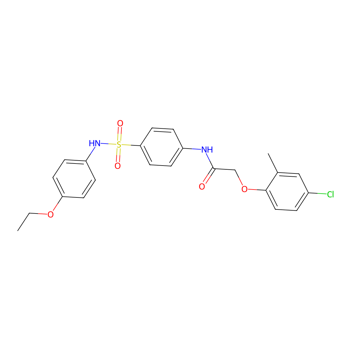 2-(4-chloro-2-methylphenoxy)-N-[4-[(4-ethoxyphenyl)sulfamoyl]phenyl]acetamide molecular structure, CAS 433310-67-9