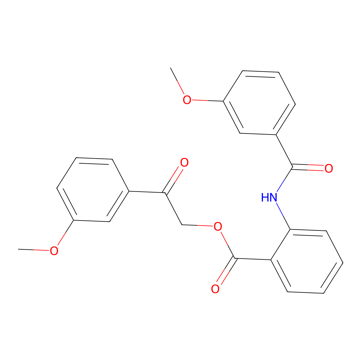 2-(3-Methoxyphenyl)-2-oxoethyl 2-[(3-methoxybenzoyl)amino]benzoate molecular structure, CAS 433310-75-9