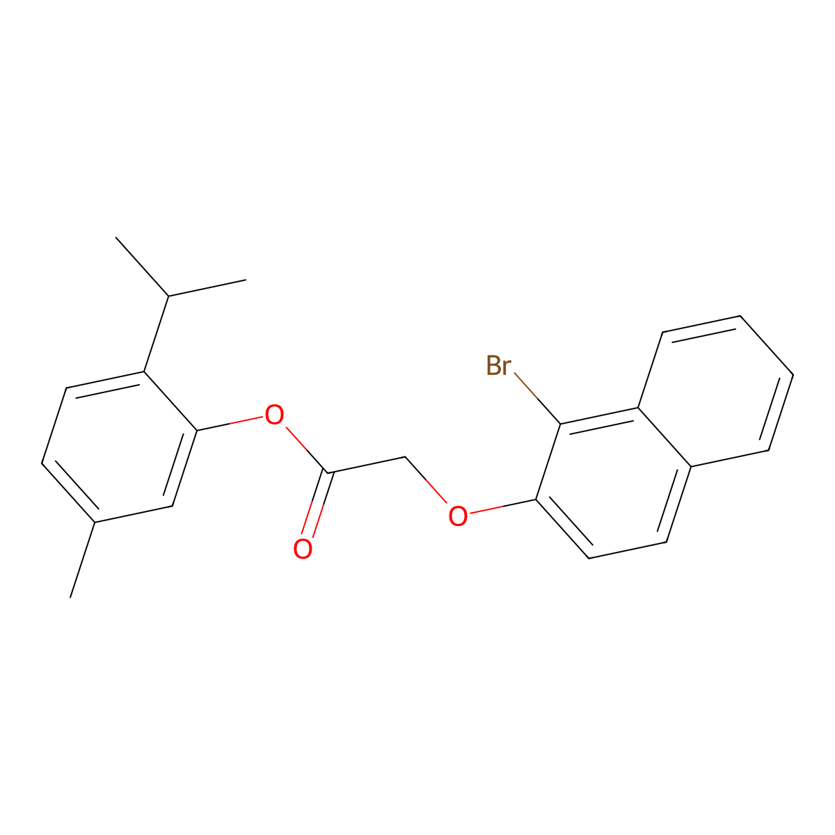 2-Isopropyl-5-methylphenyl [(1-bromo-2-naphthyl)oxy]acetate molecular structure, CAS 433310-77-1