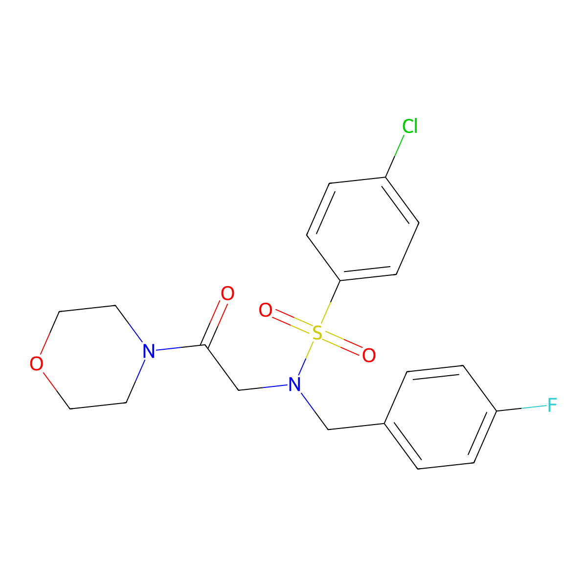 4-chloro-N-(4-fluorobenzyl)-N-[2-(morpholin-4-yl)-2-oxoethyl]benzenesulfonamide molecular structure, CAS 433310-82-8