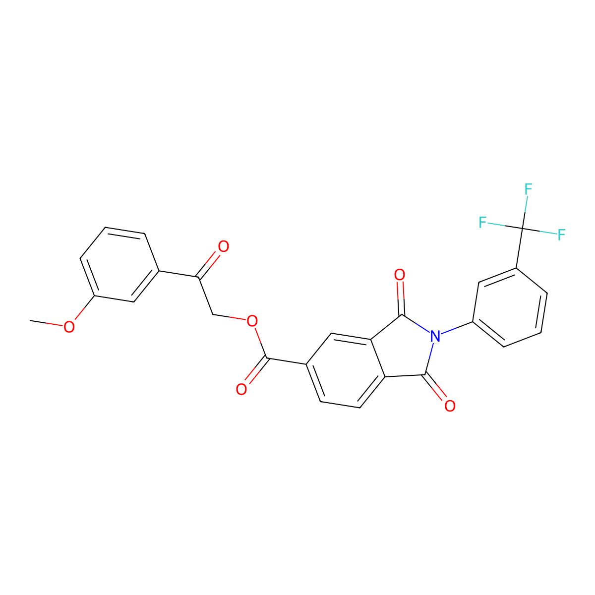 2-(3-methoxyphenyl)-2-oxoethyl 1,3-dioxo-2-[3-(trifluoromethyl)phenyl]-2,3-dihydro-1H-isoindole-5-carboxylate molecular structure, CAS 433311-03-6