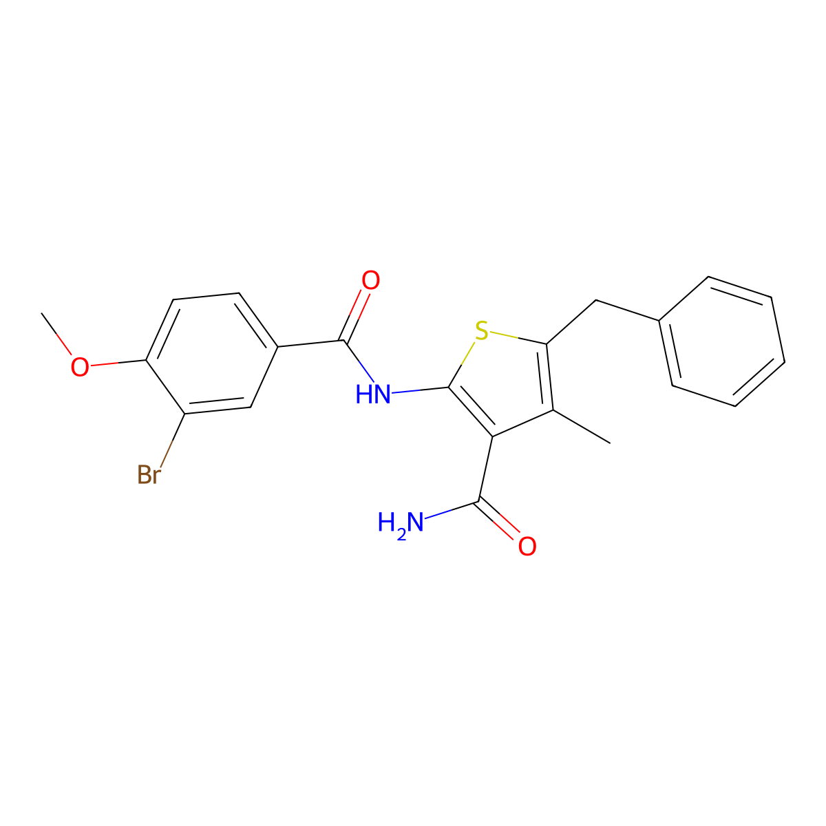 5-Benzyl-2-[(3-bromo-4-methoxybenzoyl)amino]-4-methylthiophene-3-carboxamide molecular structure, CAS 433311-09-2