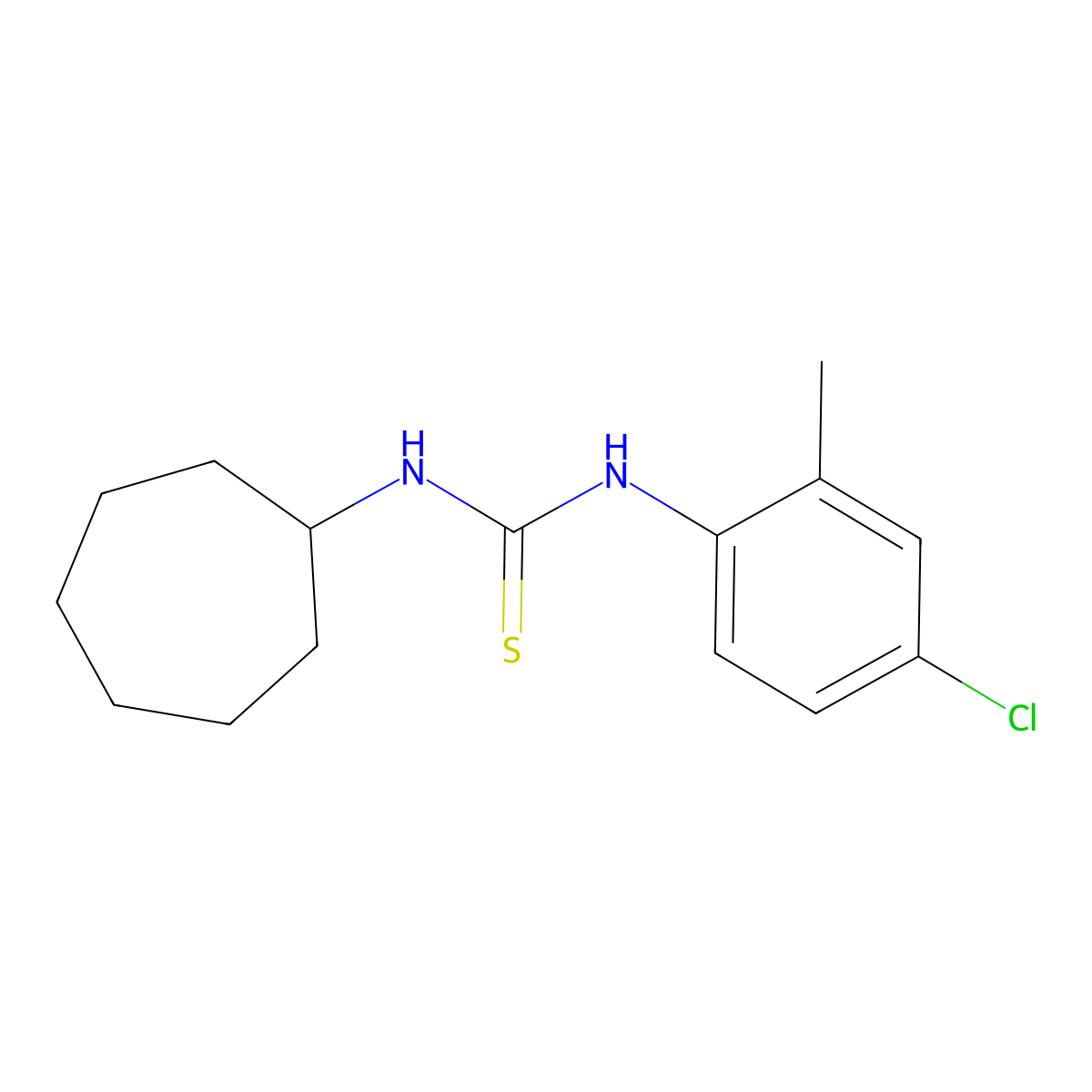 1-(4-Chloro-2-methylphenyl)-3-cycloheptylthiourea molecular structure, CAS 433311-15-0