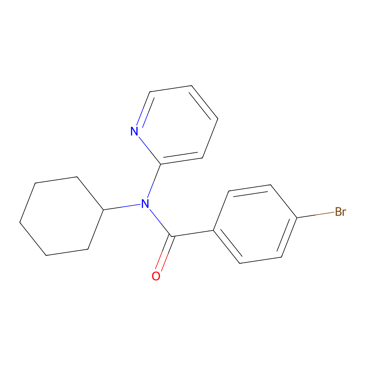 4-bromo-N-cyclohexyl-N-2-pyridinylbenzamide molecular structure, CAS 433311-36-5