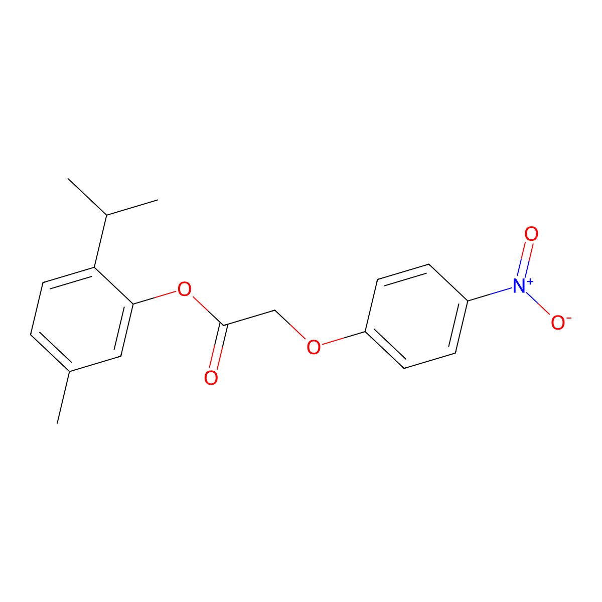 2-Isopropyl-5-methylphenyl {4-nitrophenoxy}acetate molecular structure, CAS 433311-42-3