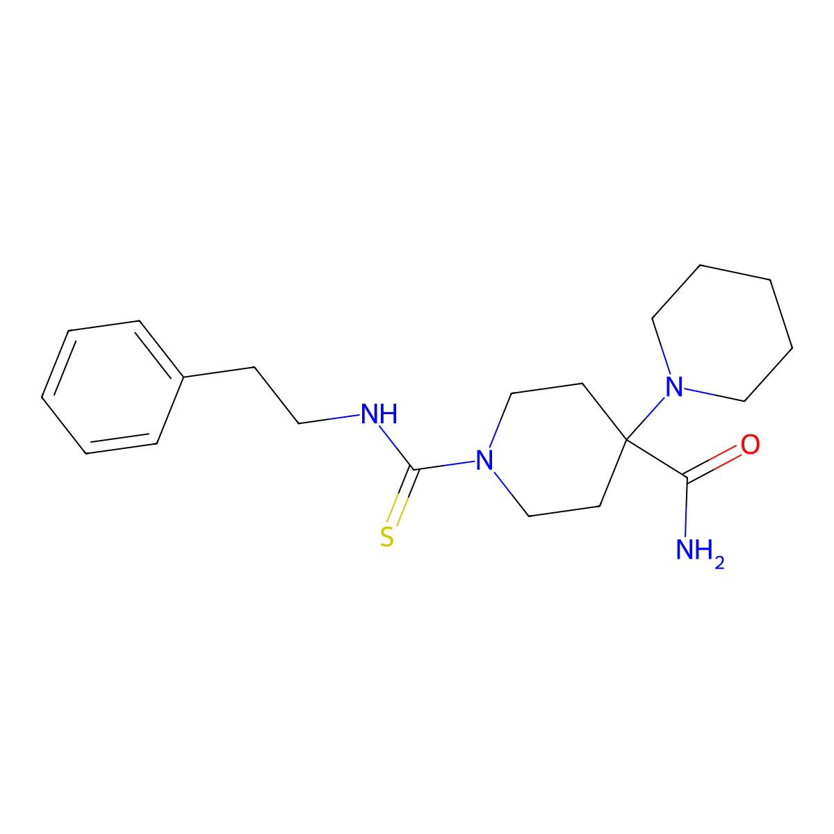 1-{[(2-Phenylethyl)amino]thioxomethyl}-4-piperidylpiperidine-4-carboxamide molecular structure, CAS 433311-45-6