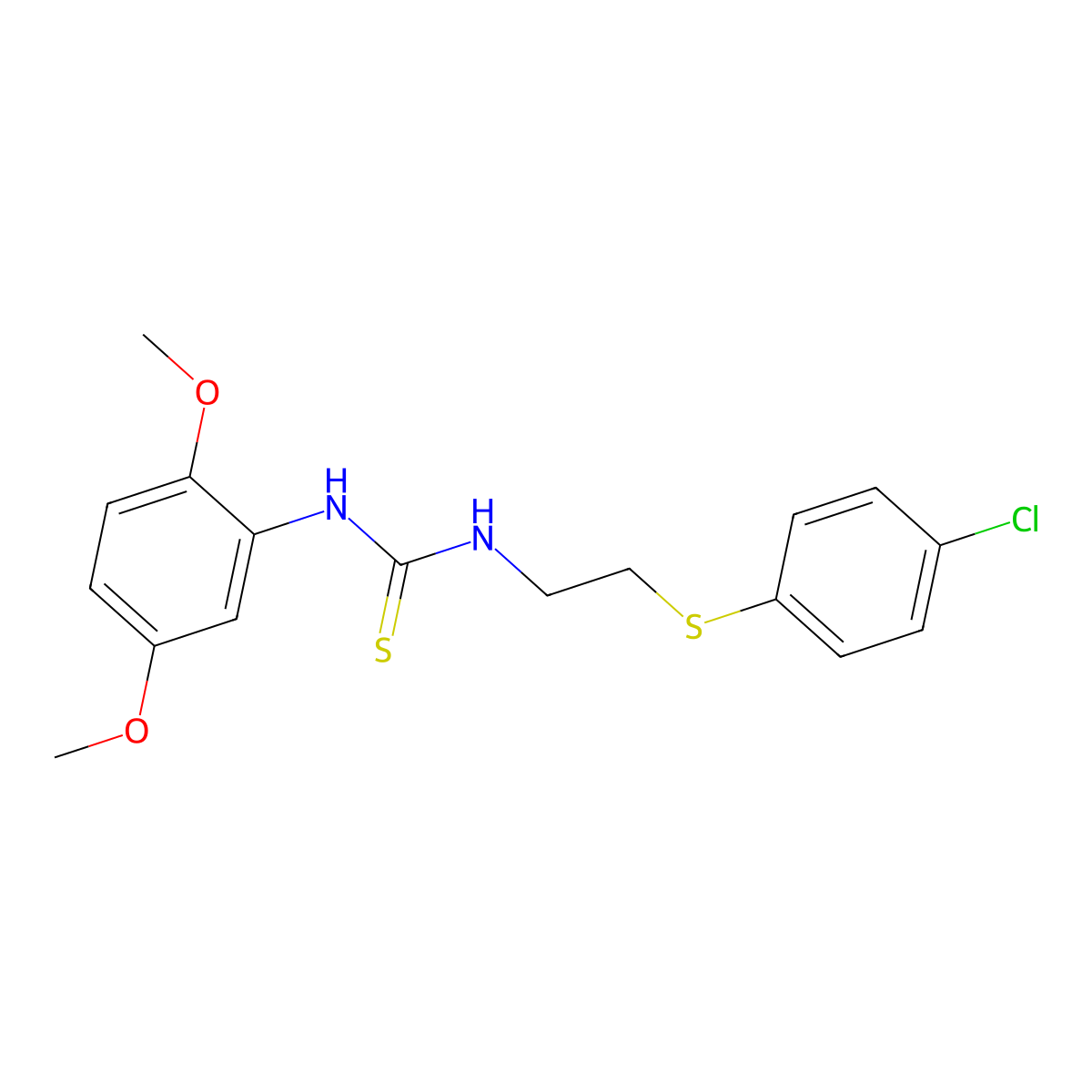 1-[2-(4-Chlorophenyl)sulfanylethyl]-3-(2,5-dimethoxyphenyl)thiourea molecular structure, CAS 433311-79-6