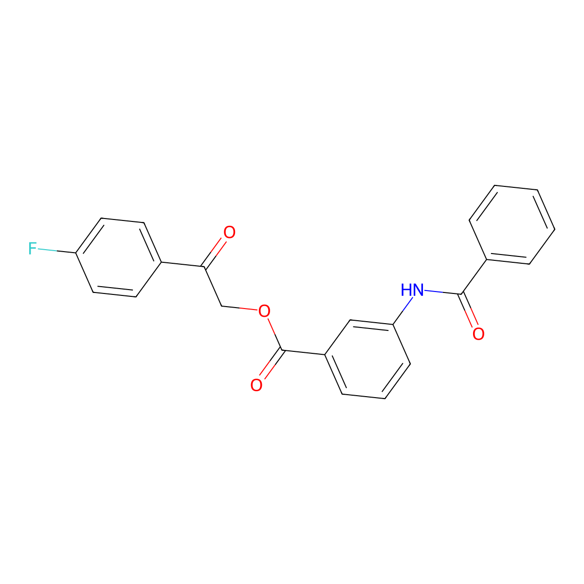 [2-(4-Fluorophenyl)-2-oxoethyl] 3-benzamidobenzoate molecular structure, CAS 433311-90-1