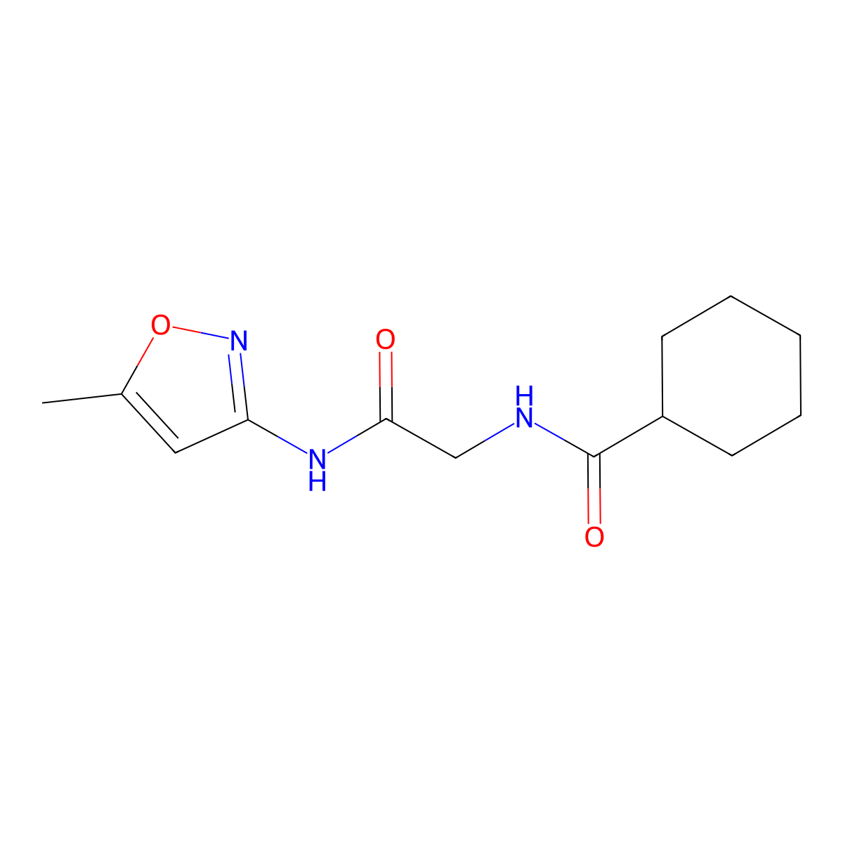 2-(cyclohexylformamido)-N-(5-methyl-1,2-oxazol-3-yl)acetamide molecular structure, CAS 433312-00-6