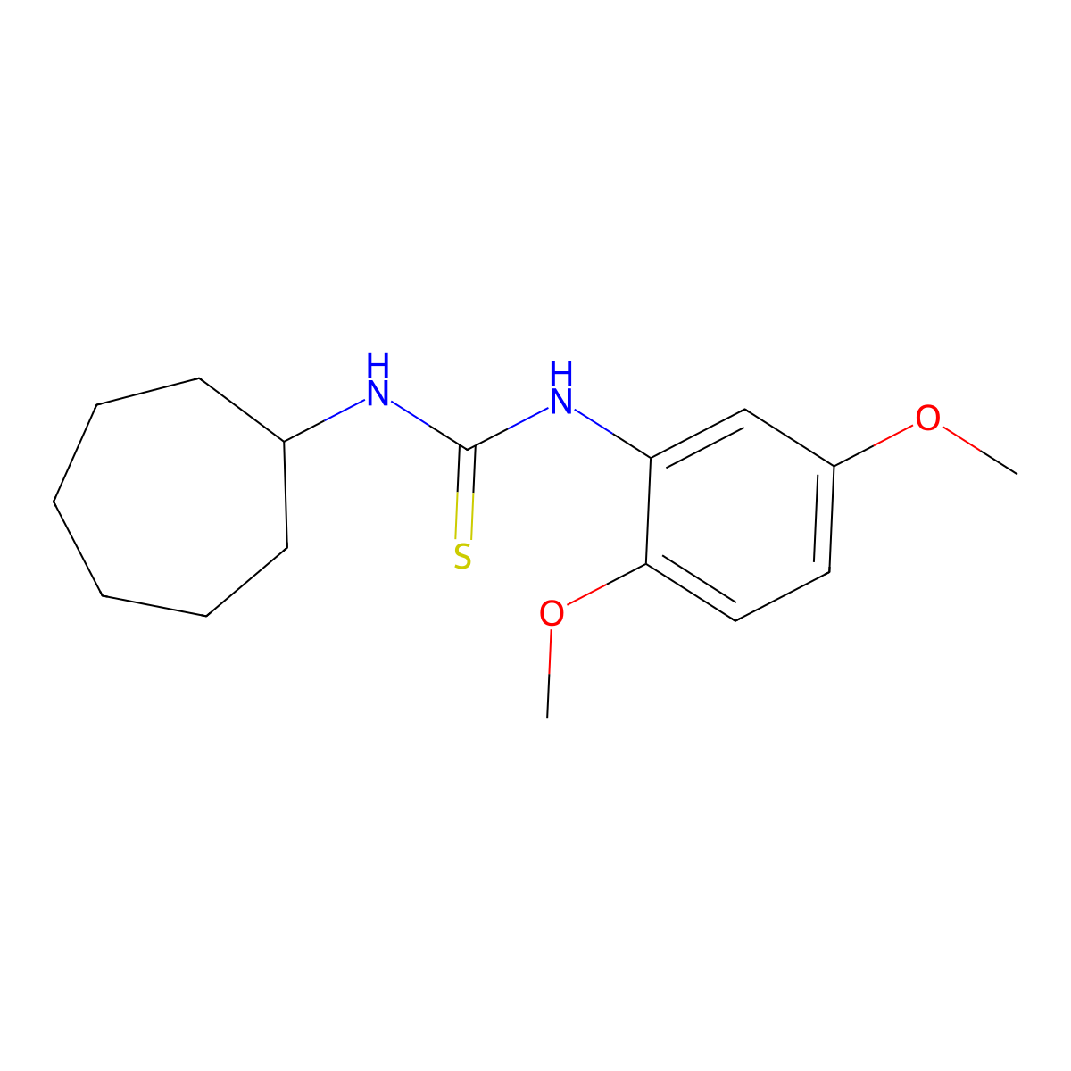 1-Cycloheptyl-3-(2,5-dimethoxyphenyl)thiourea molecular structure, CAS 433312-07-3