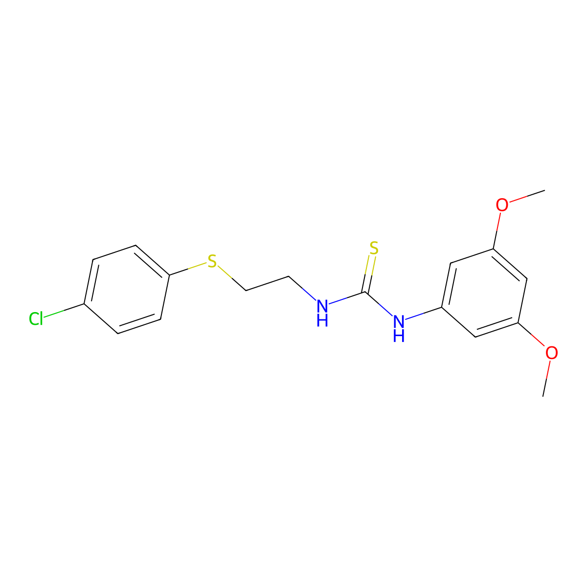 1-[2-(4-Chlorophenyl)sulfanylethyl]-3-(3,5-dimethoxyphenyl)thiourea molecular structure, CAS 433312-25-5