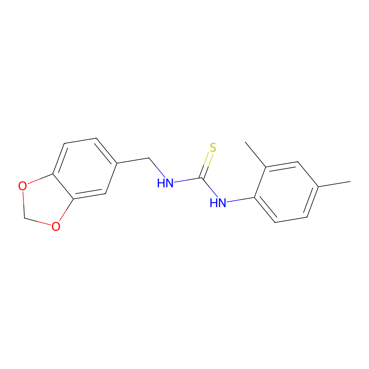 1-(1,3-Benzodioxol-5-ylmethyl)-3-(2,4-dimethylphenyl)thiourea molecular structure, CAS 433312-27-7
