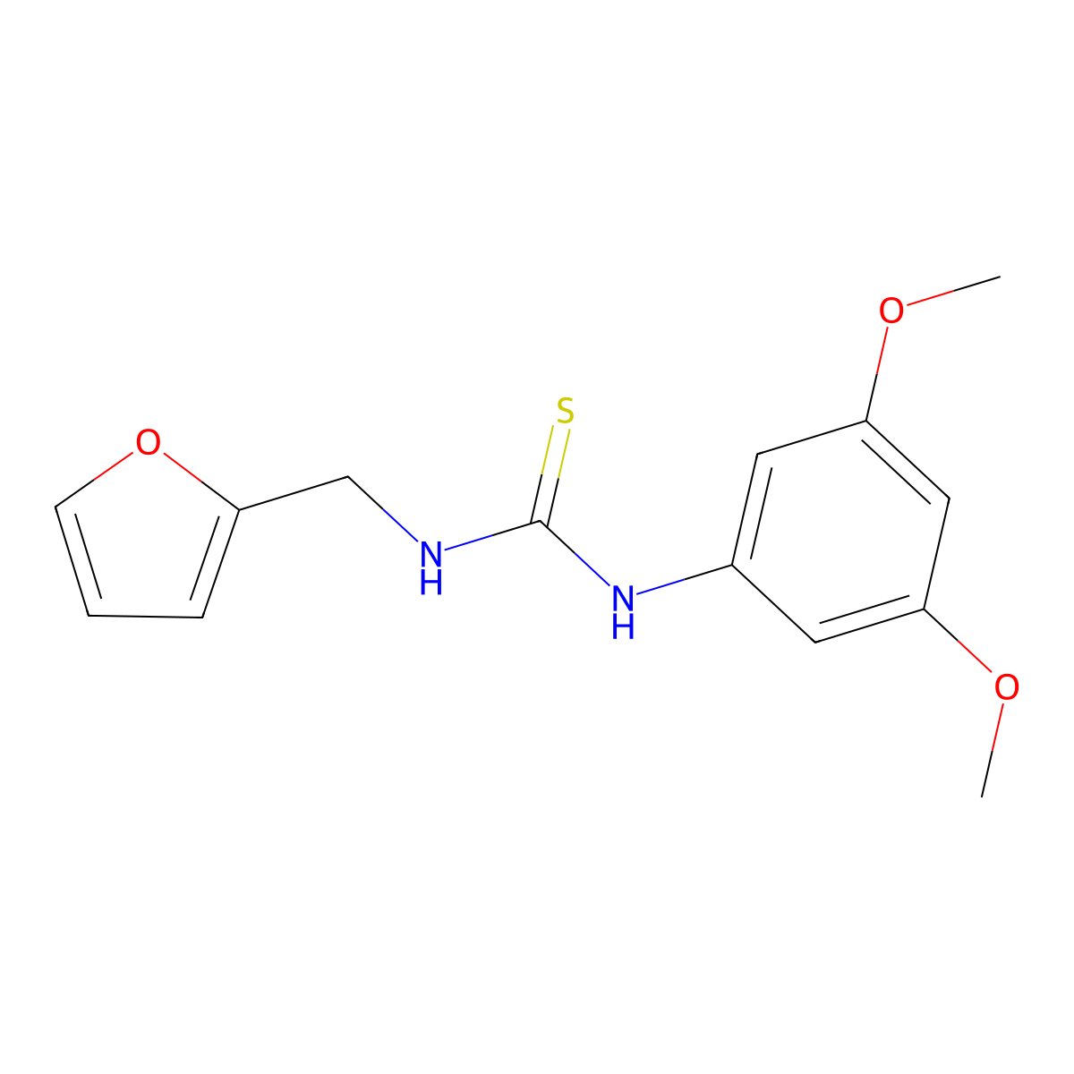 1-(3,5-Dimethoxyphenyl)-3-(furan-2-ylmethyl)thiourea molecular structure, CAS 433312-29-9