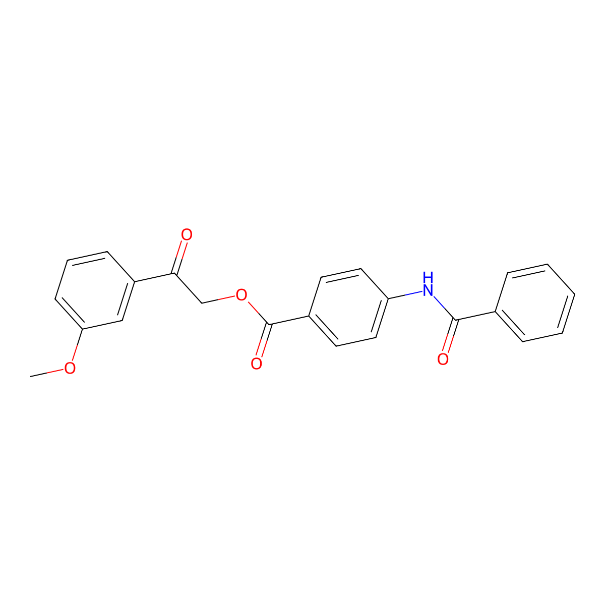 2-(3-Methoxyphenyl)-2-oxoethyl 4-(benzoylamino)benzoate molecular structure, CAS 433312-37-9