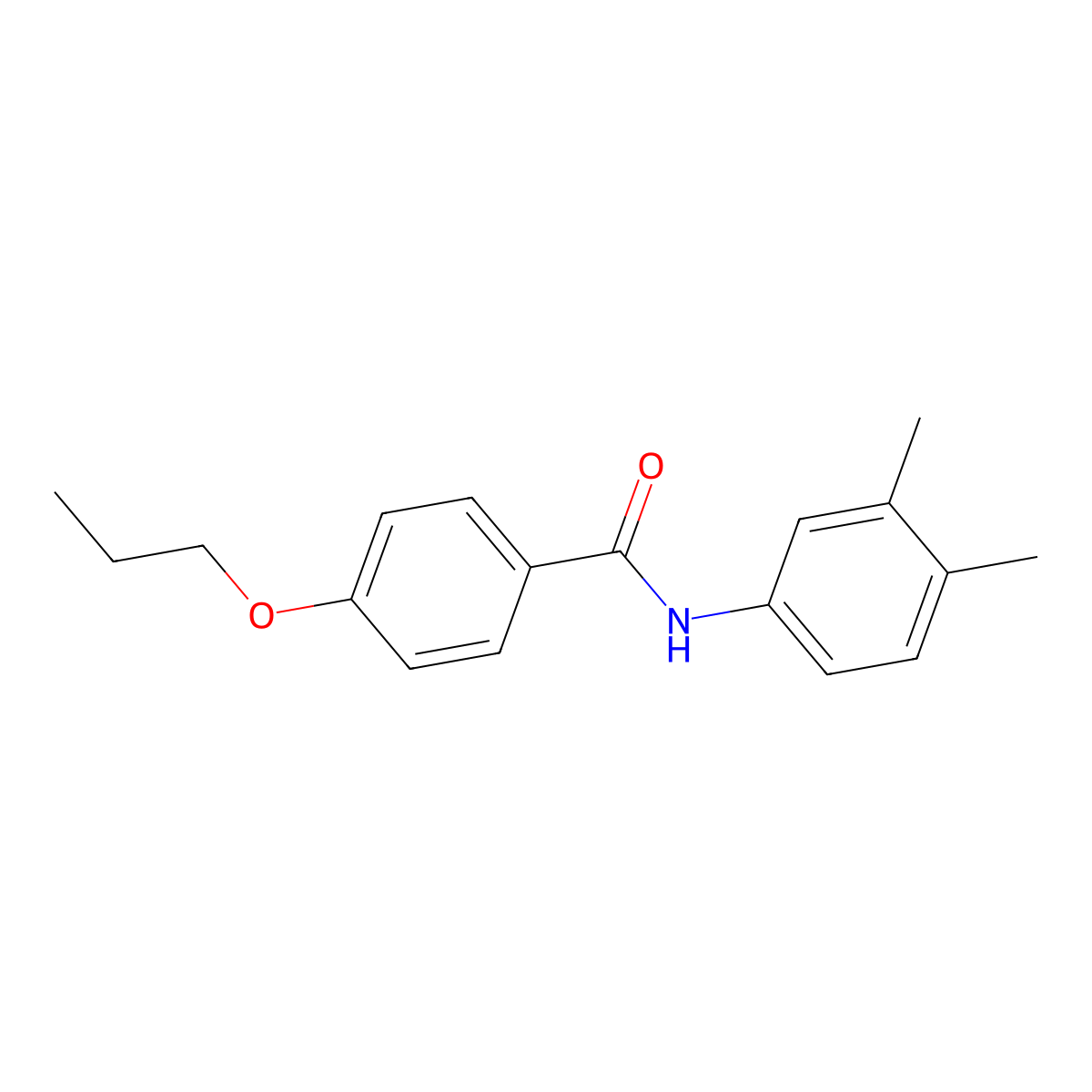 N-(3,4-dimethylphenyl)-4-propoxybenzamide molecular structure, CAS 433312-44-8