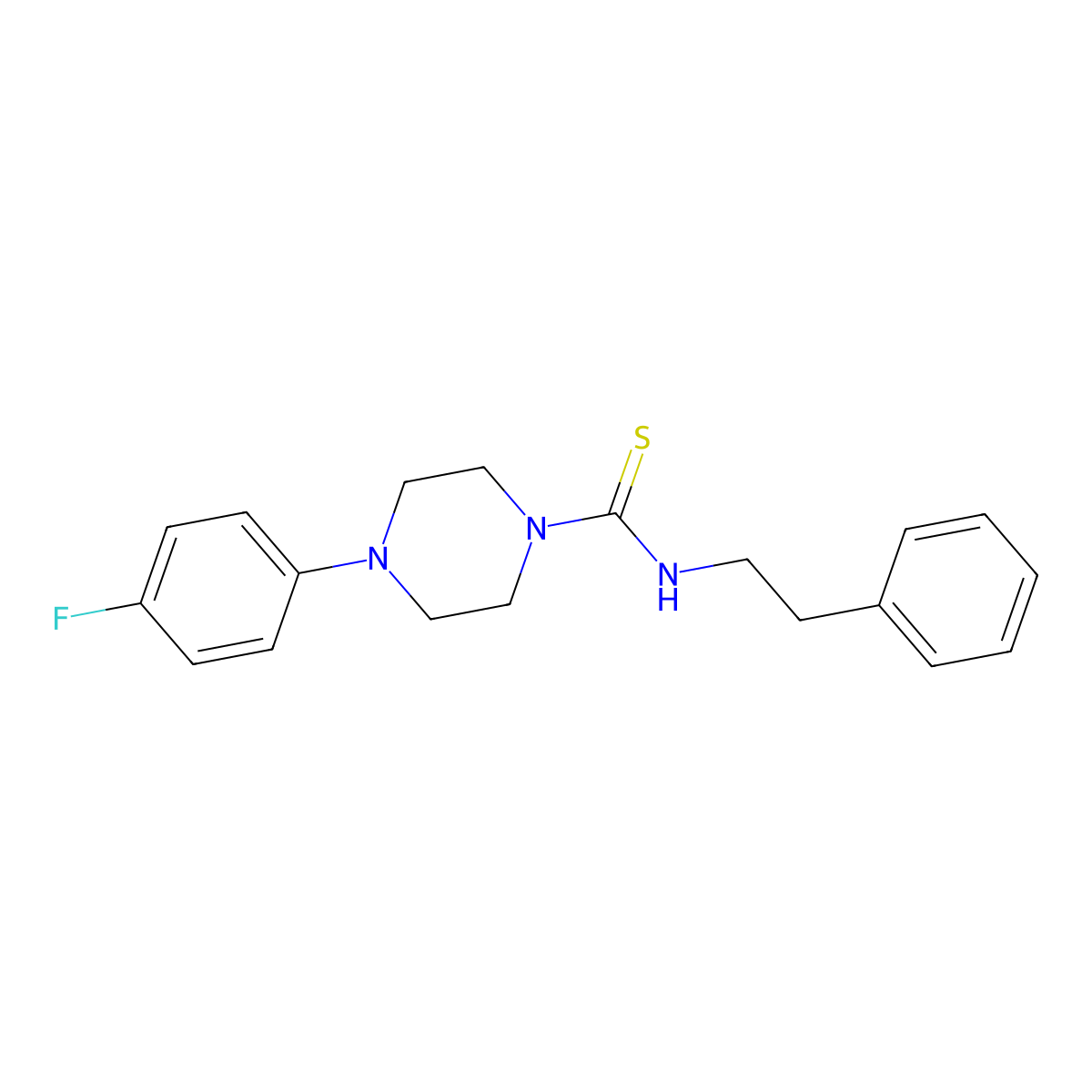 4-(4-fluorophenyl)-N-(2-phenylethyl)piperazine-1-carbothioamide molecular structure, CAS 433312-66-4