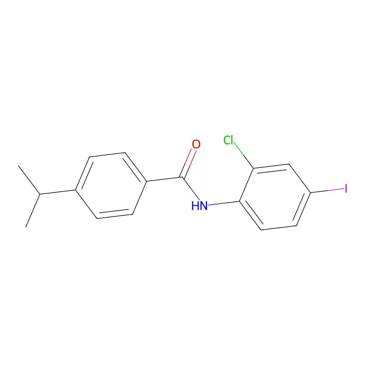 N-(2-chloro-4-iodophenyl)-4-propan-2-ylbenzamide molecular structure, CAS 433312-78-8