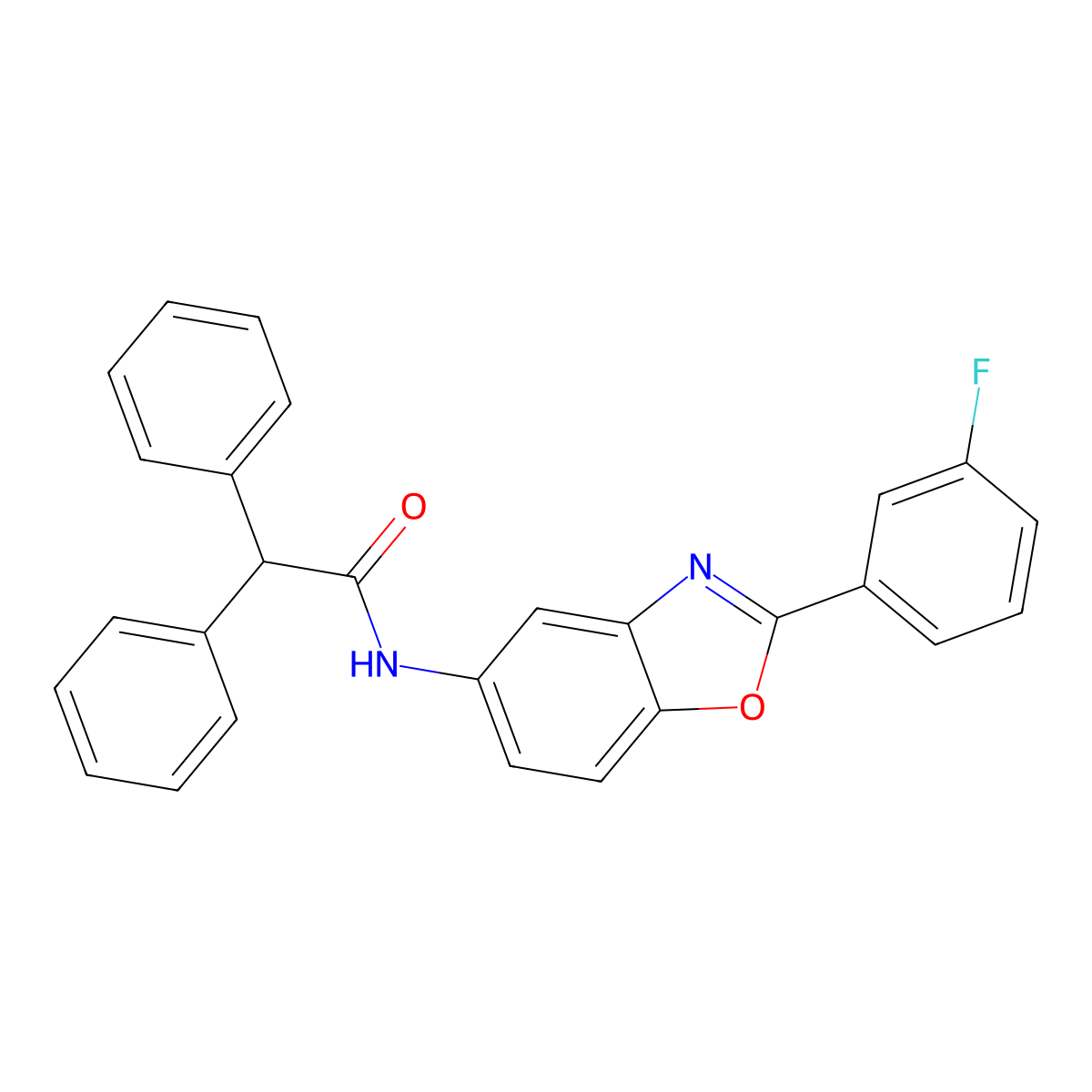 N-[2-(3-fluorophenyl)-1,3-benzoxazol-5-yl]-2,2-diphenylacetamide molecular structure, CAS 433312-85-7