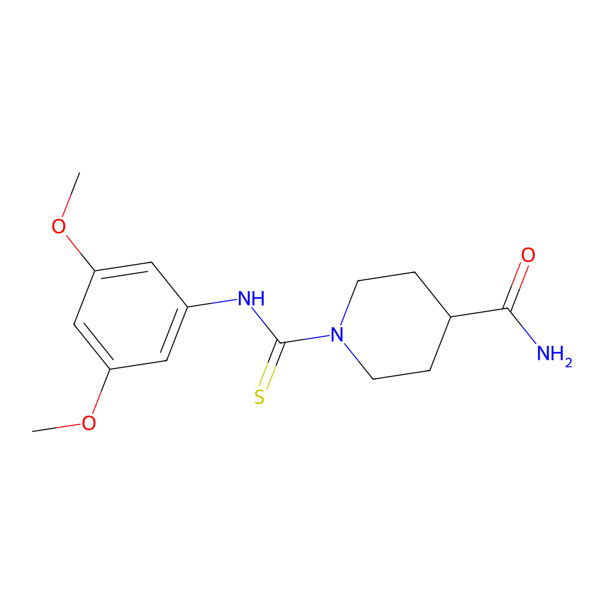 1-[(3,5-Dimethoxyphenyl)carbamothioyl]piperidine-4-carboxamide molecular structure, CAS 433312-89-1