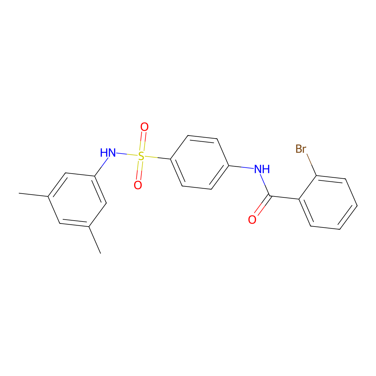 2-bromo-N-[4-[(3,5-dimethylphenyl)sulfamoyl]phenyl]benzamide molecular structure, CAS 433312-95-9
