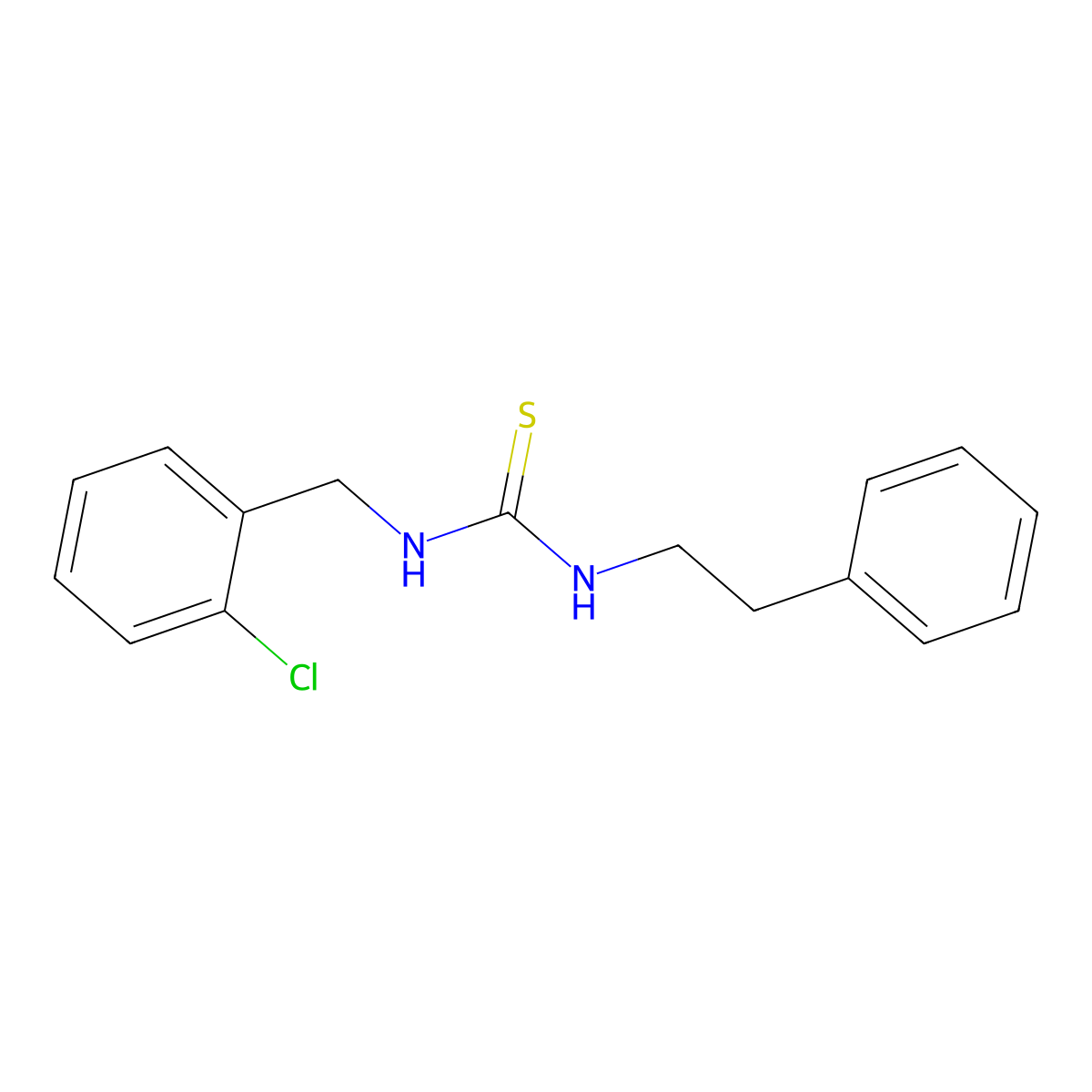 N-(2-chlorobenzyl)-N'-(2-phenylethyl)thiourea molecular structure, CAS 433312-99-3