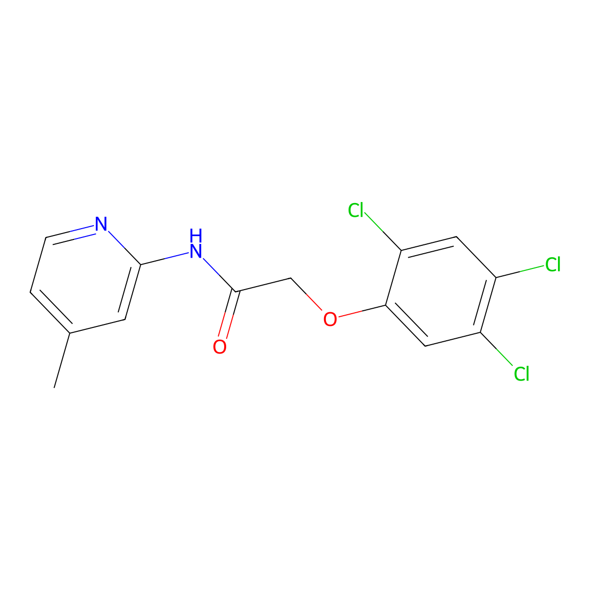N-(4-methylpyridin-2-yl)-2-(2,4,5-trichlorophenoxy)acetamide molecular structure, CAS 433313-01-0