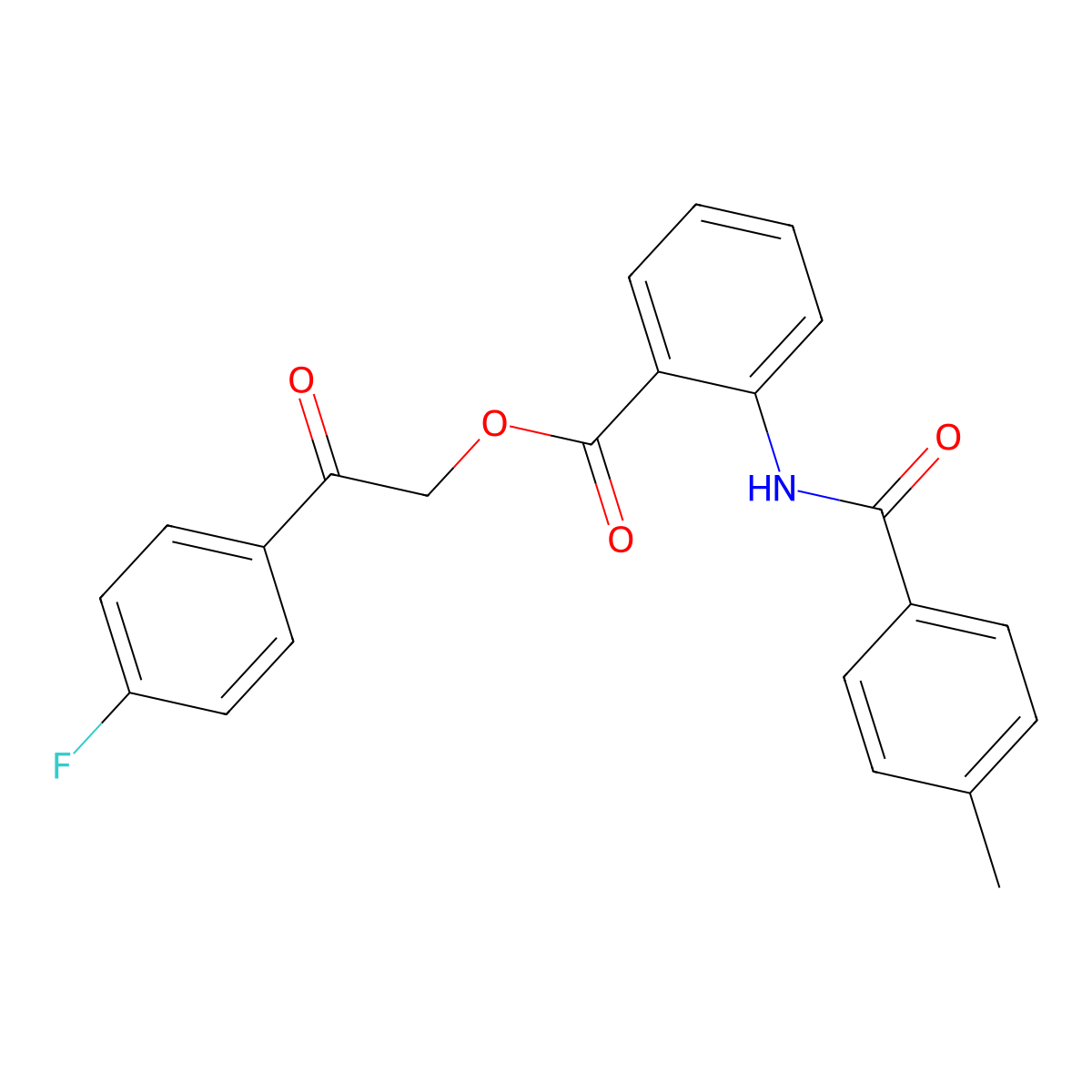 2-(4-Fluorophenyl)-2-oxoethyl 2-[(4-methylbenzoyl)amino]benzoate molecular structure, CAS 433313-12-3