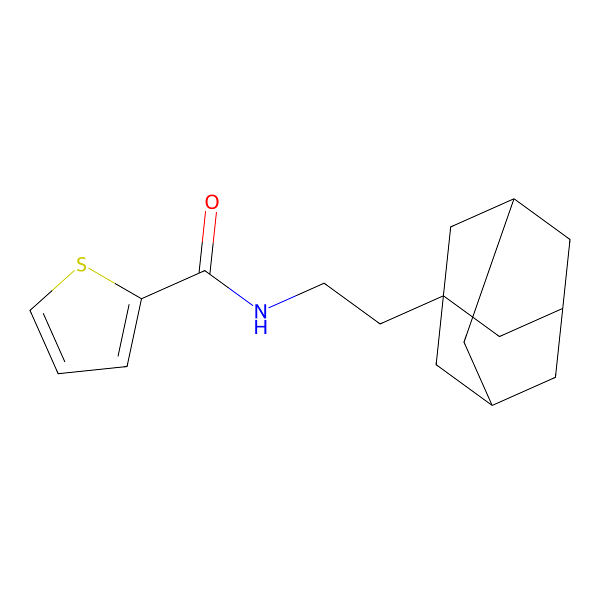 N-[2-(adamantan-1-yl)ethyl]thiophene-2-carboxamide molecular structure, CAS 433313-16-7