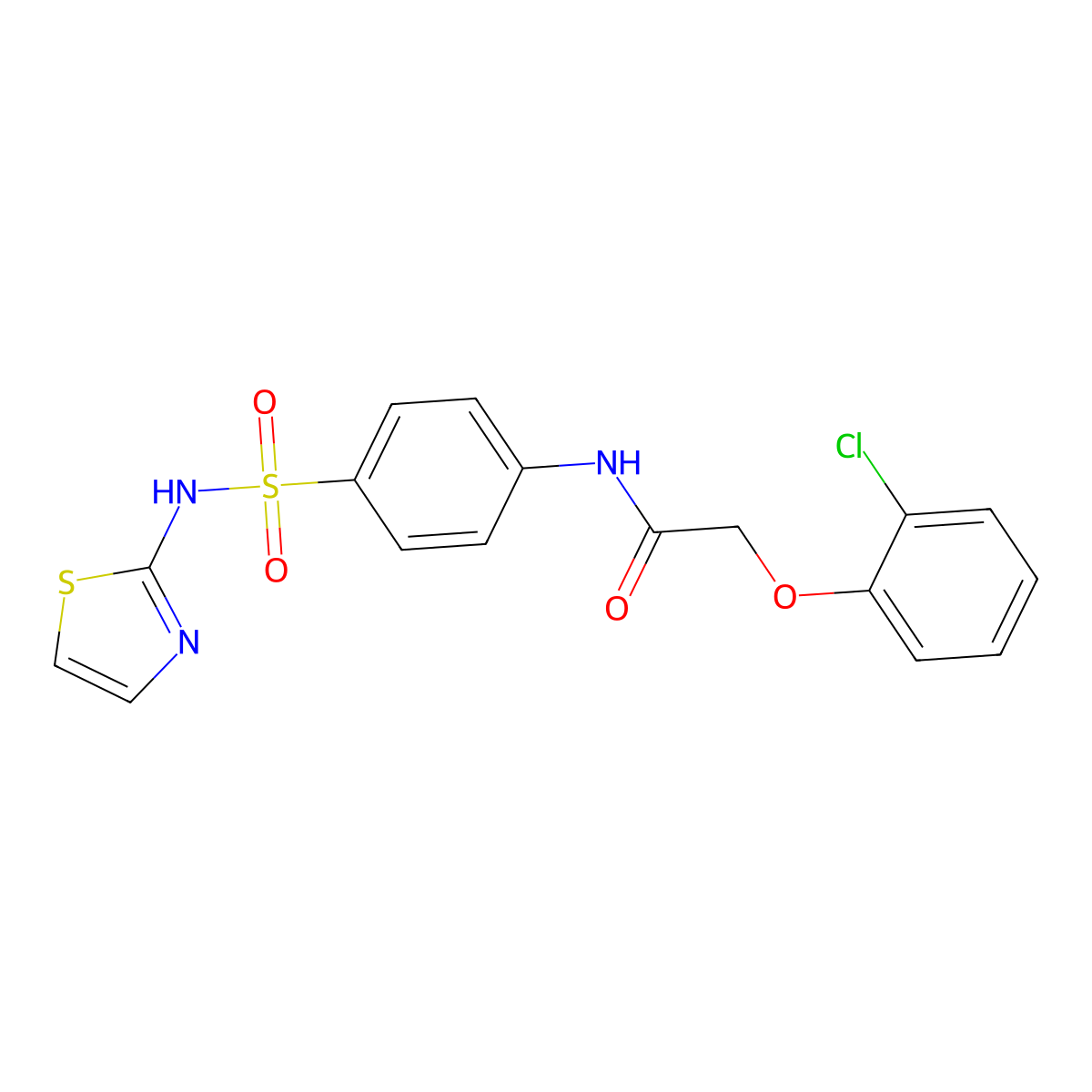2-(2-chlorophenoxy)-N-[4-(1,3-thiazol-2-ylsulfamoyl)phenyl]acetamide molecular structure, CAS 433313-26-9