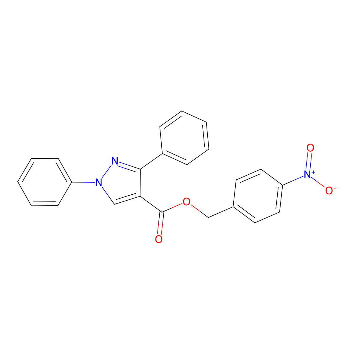 (4-Nitrophenyl)methyl 1,3-diphenylpyrazole-4-carboxylate molecular structure, CAS 433313-50-9