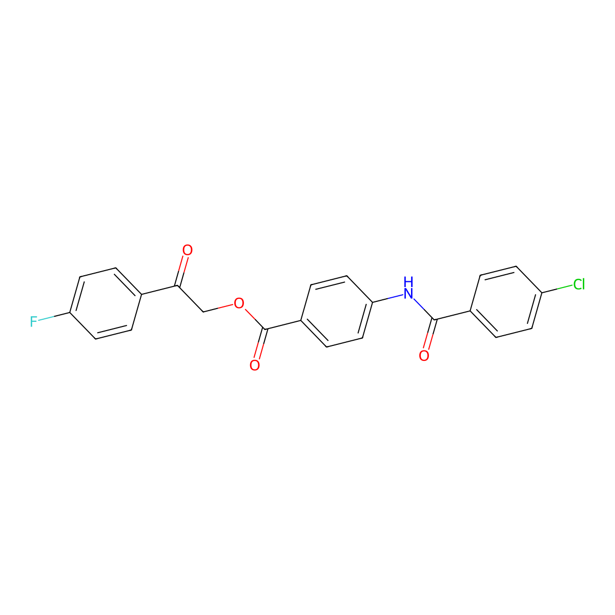 2-(4-Fluorophenyl)-2-oxoethyl 4-[(4-chlorobenzoyl)amino]benzoate molecular structure, CAS 433313-60-1