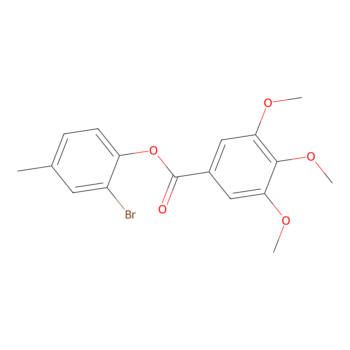 2-Bromo-4-methylphenyl 3,4,5-trimethoxybenzoate molecular structure, CAS 433313-67-8