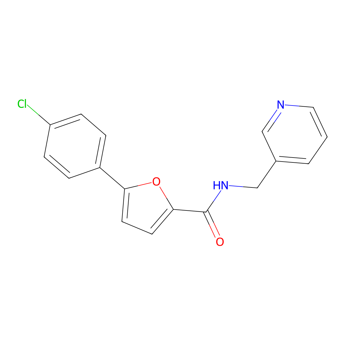 5-(4-chlorophenyl)-N-(pyridin-3-ylmethyl)furan-2-carboxamide molecular structure, CAS 433313-77-0
