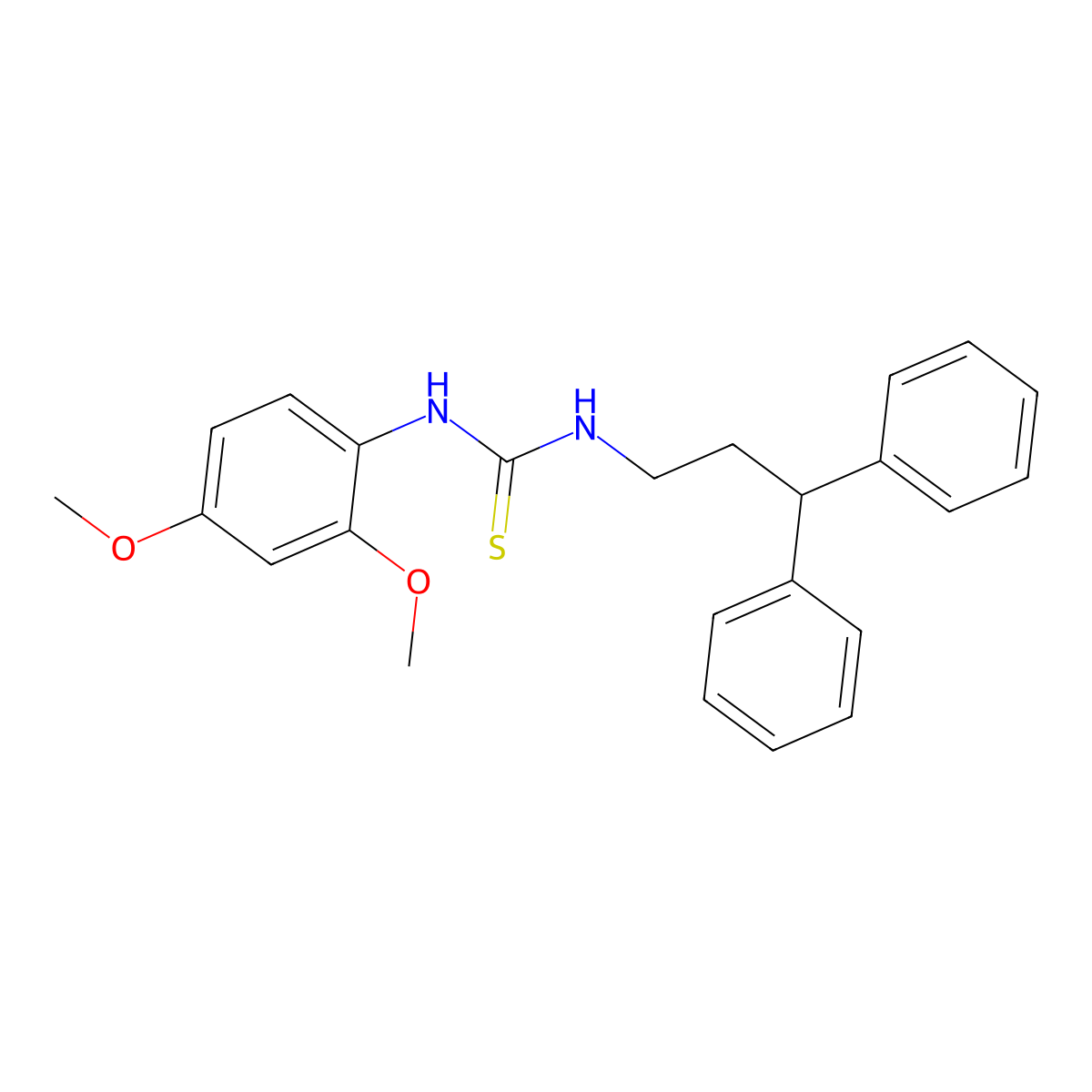 N-(2,4-dimethoxyphenyl)-N'-(3,3-diphenylpropyl)thiourea molecular structure, CAS 433313-91-8