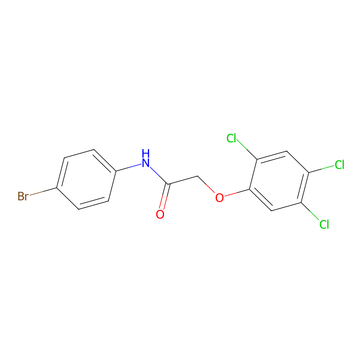 N-(4-bromophenyl)-2-(2,4,5-trichlorophenoxy)acetamide molecular structure, CAS 433313-96-3