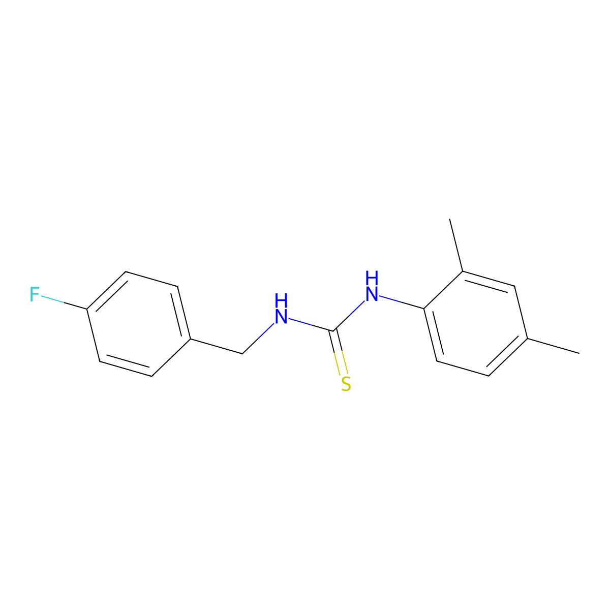 1-(2,4-Dimethylphenyl)-3-(4-fluorobenzyl)thiourea molecular structure, CAS 433314-15-9