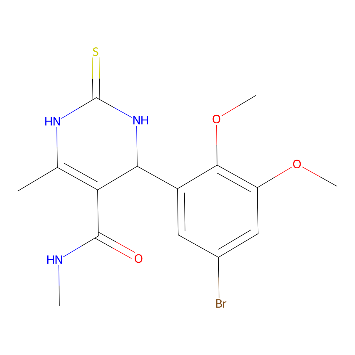 4-(5-bromo-2,3-dimethoxyphenyl)-N,6-dimethyl-2-sulfanylidene-3,4-dihydro-1H-pyrimidine-5-carboxamide molecular structure, CAS 433314-16-0