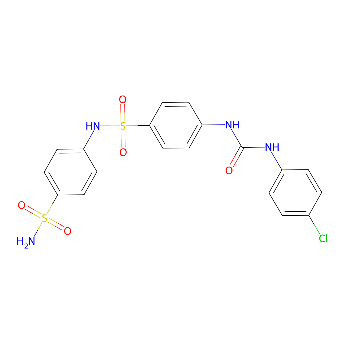 1-(4-Chlorophenyl)-3-[4-[(4-sulfamoylphenyl)sulfamoyl]phenyl]urea molecular structure, CAS 433314-20-6