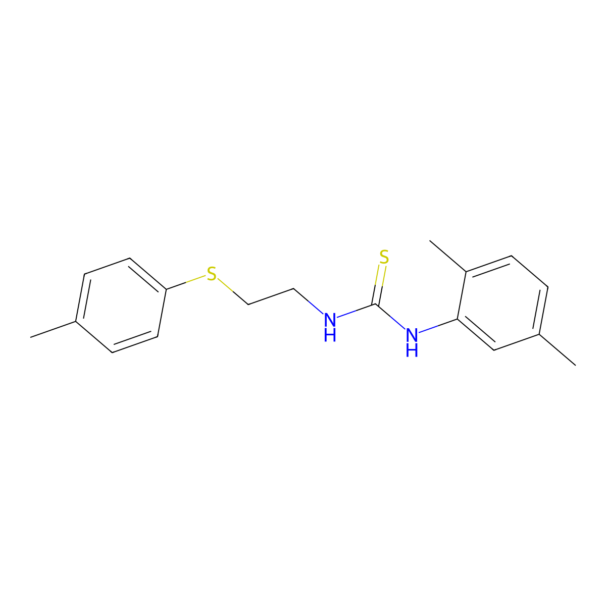 1-(2,5-Dimethylphenyl)-3-[2-(4-methylphenyl)sulfanylethyl]thiourea molecular structure, CAS 433314-27-3