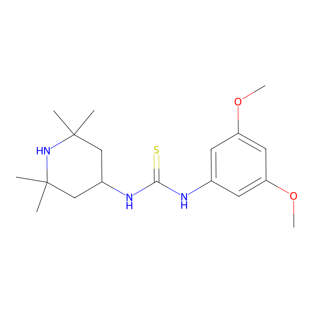 1-(3,5-Dimethoxyphenyl)-3-(2,2,6,6-tetramethylpiperidin-4-yl)thiourea molecular structure, CAS 433314-49-9