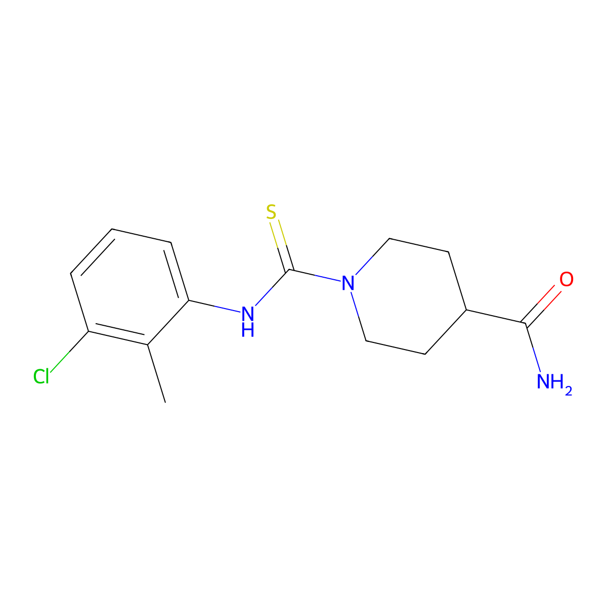 1-[(3-Chloro-2-methylphenyl)carbamothioyl]piperidine-4-carboxamide molecular structure, CAS 433314-51-3