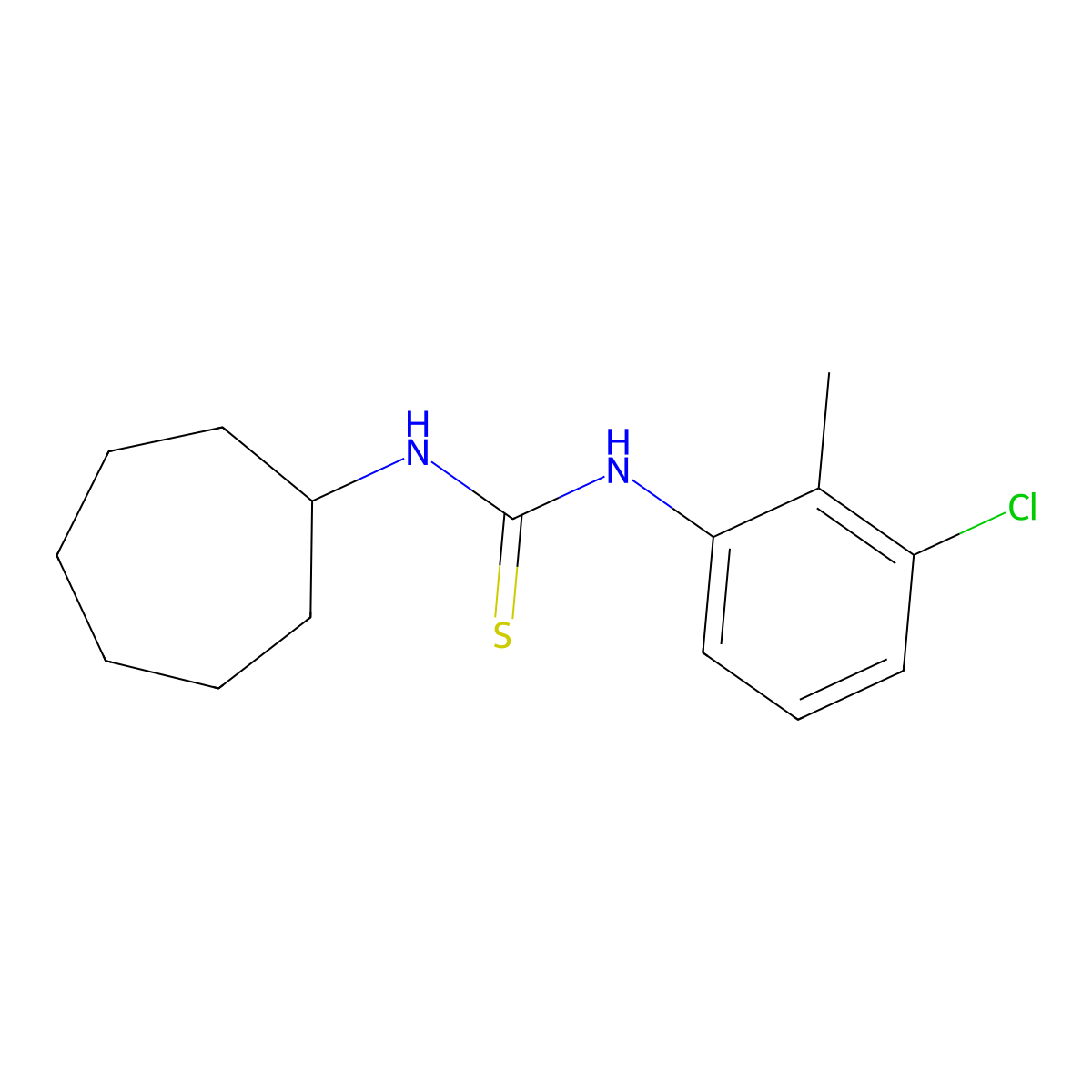 1-(3-Chloro-2-methylphenyl)-3-cycloheptylthiourea molecular structure, CAS 433314-56-8
