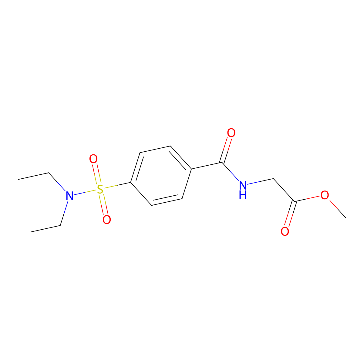 Methyl 2-{[4-(diethylsulfamoyl)phenyl]formamido}acetate molecular structure, CAS 433314-58-0