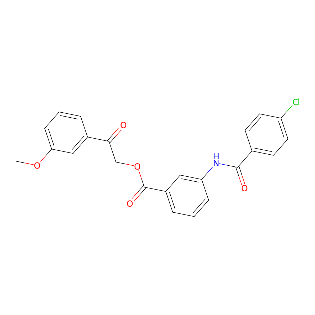 2-(3-Methoxyphenyl)-2-oxoethyl 3-[(4-chlorobenzoyl)amino]benzoate molecular structure, CAS 433314-60-4